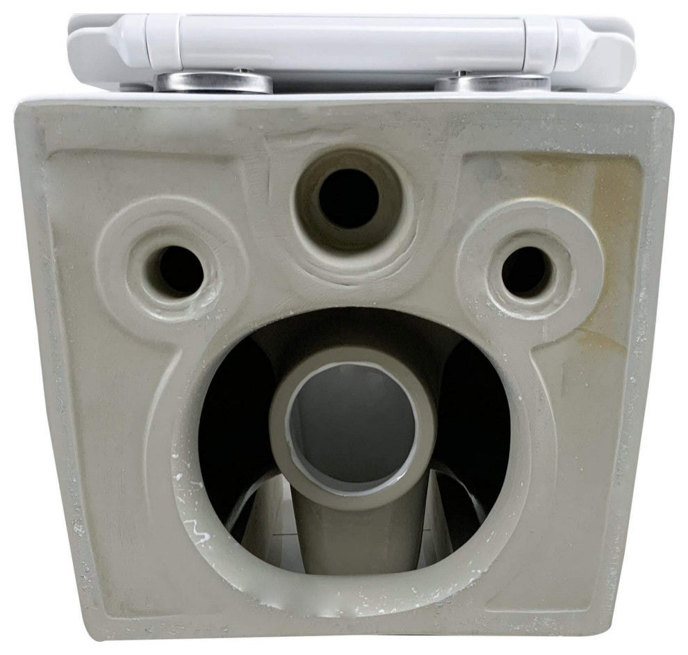 In-Wall Toilet Set, 2"x4" Carrier/Tank, White, Black Round Actuator