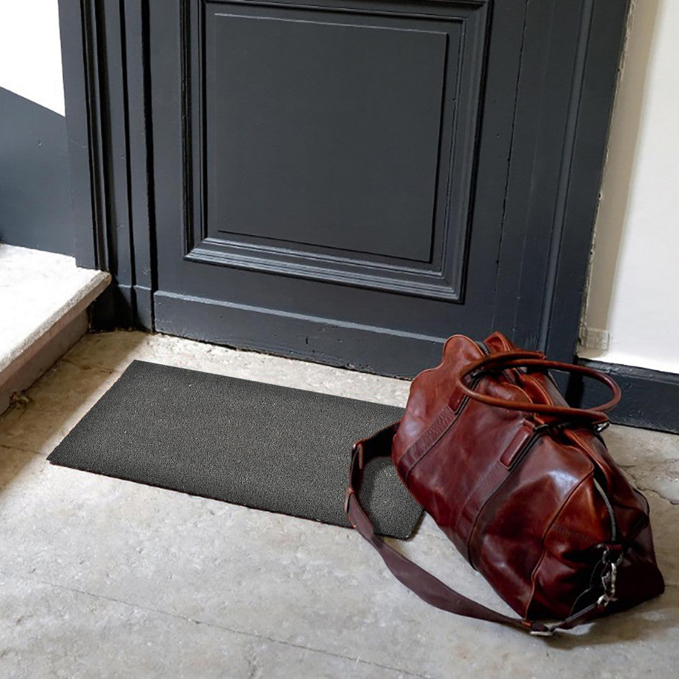 Sheltered Front Door Mat Coir Coco Fibers Rug 24x13, Gray