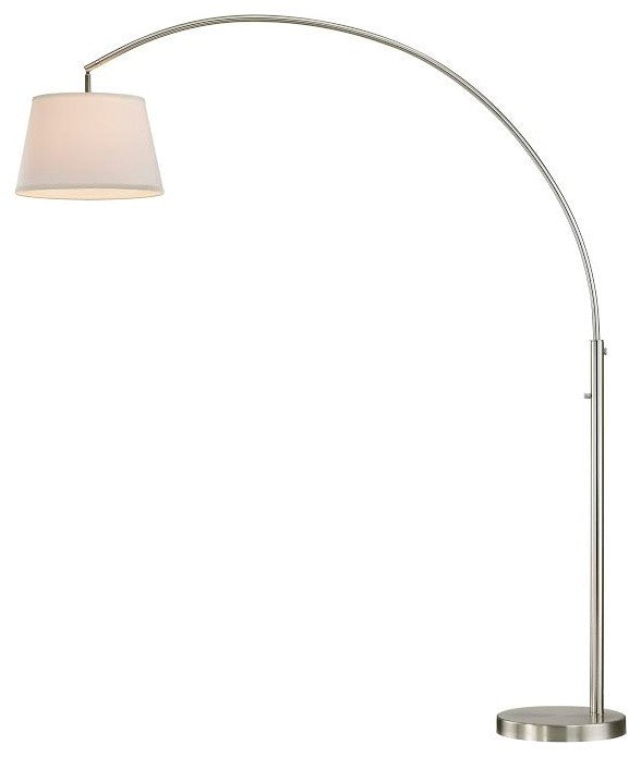 Artiva USA Allegra LED Arch Floor Lamp With Dimmer, Brushed Steel