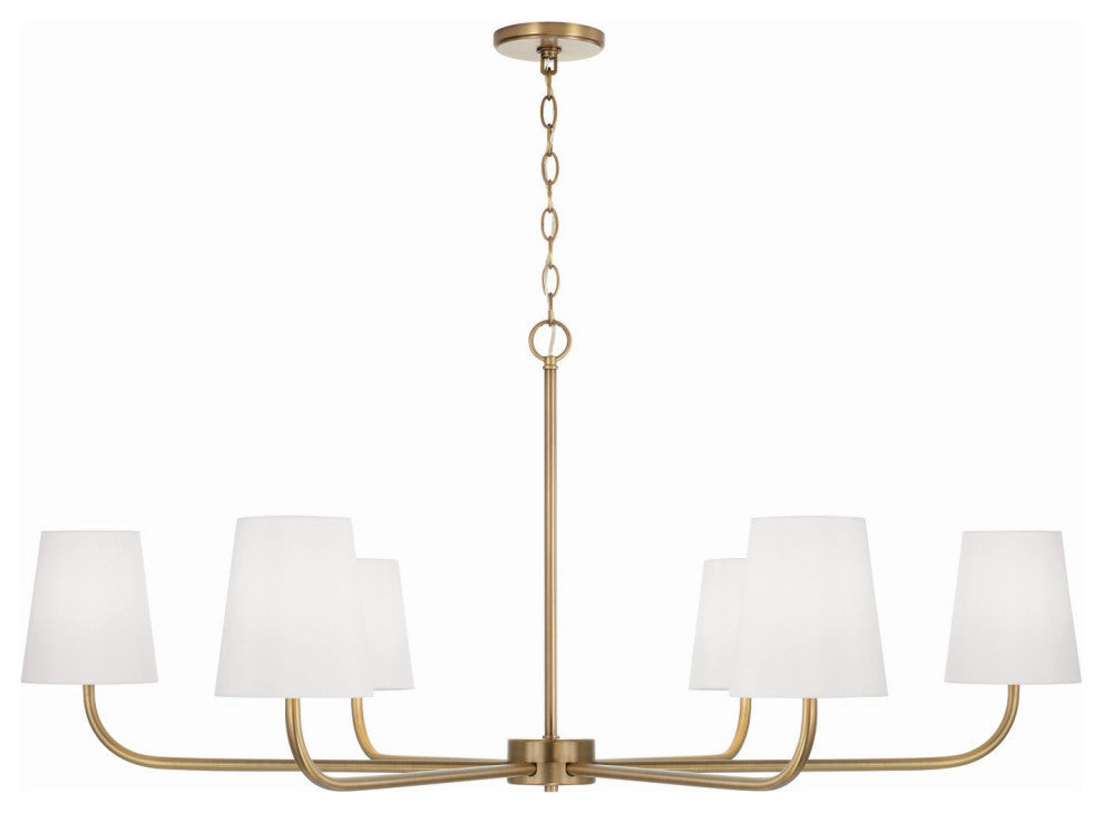 Brody 6-Light Chandelier, Aged Brass