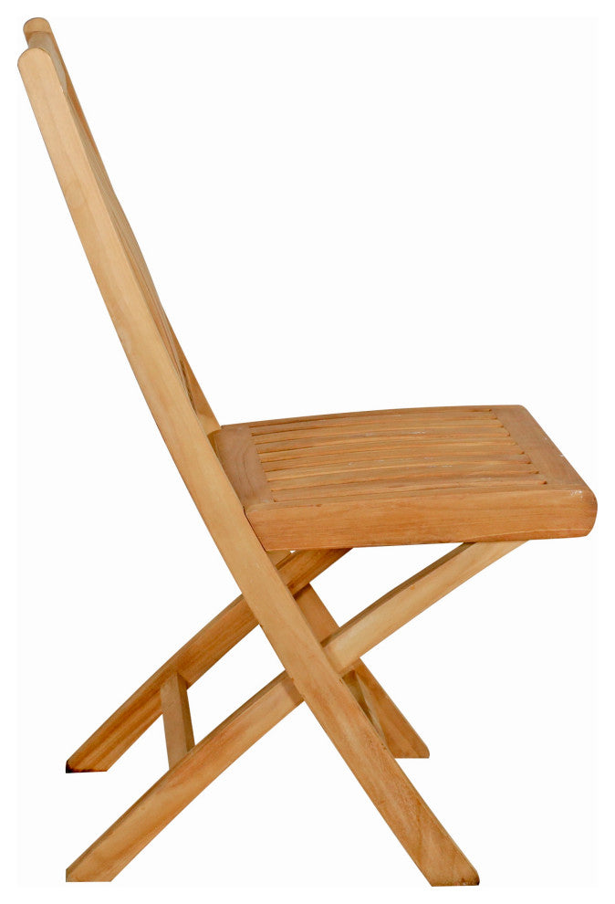 Seven Seas Teak Folding Outdoor Patio Side Chair, Set of 2