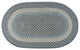 Blue/Natural Oval Braided Rug, 27"x45"