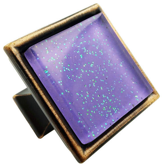 Purple Super Galaxy Crystal Glass Oil Rubbed Bronze Madison Classic Knob