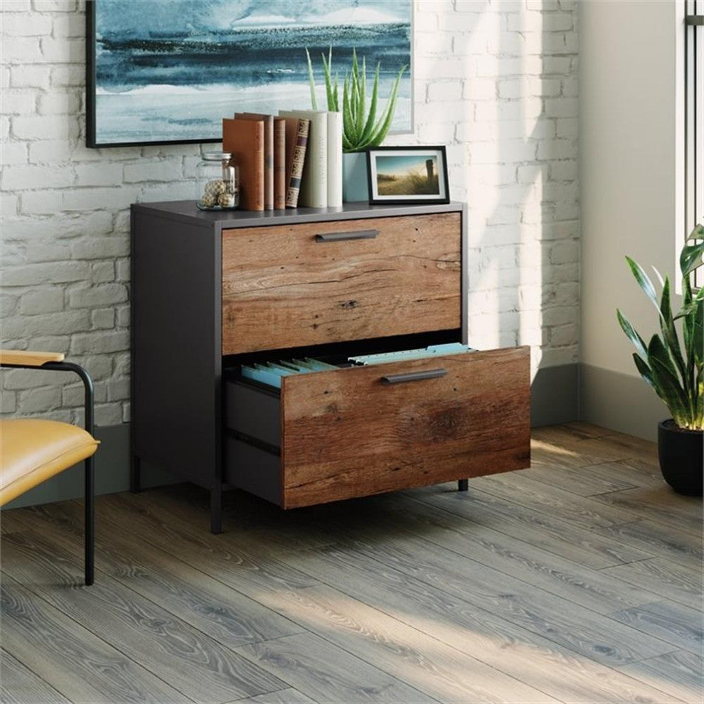 Sauder Boulevard Cafe Engineered Wood Lateral File Cabinet in Vintage Oak Finish
