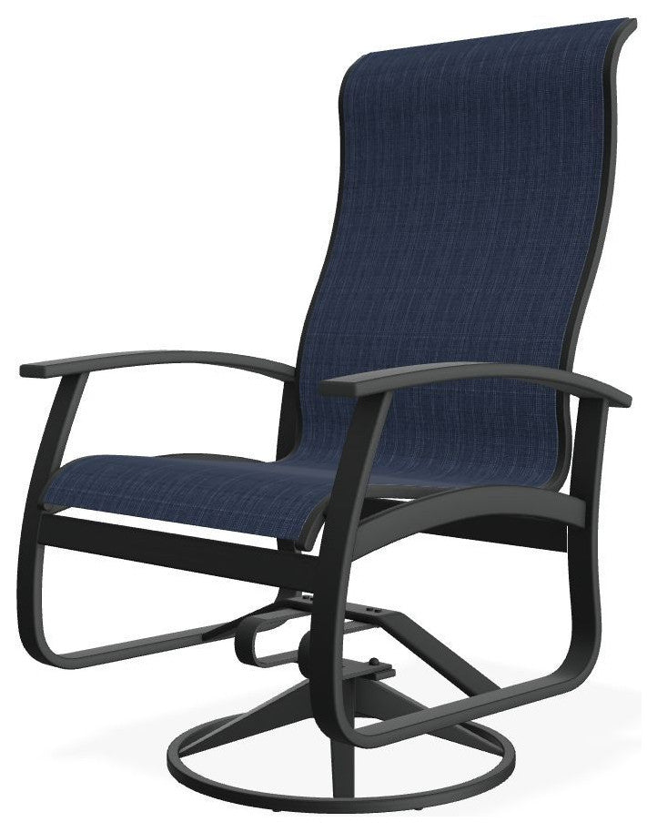 Belle Isle Sling Outdoor Swivel Rocker, Mavi/Graphite