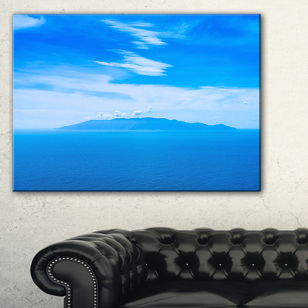 "Giglio Island Aerial View From Argentario" Seashore Wall Art, 1 Panel, 60"x28"