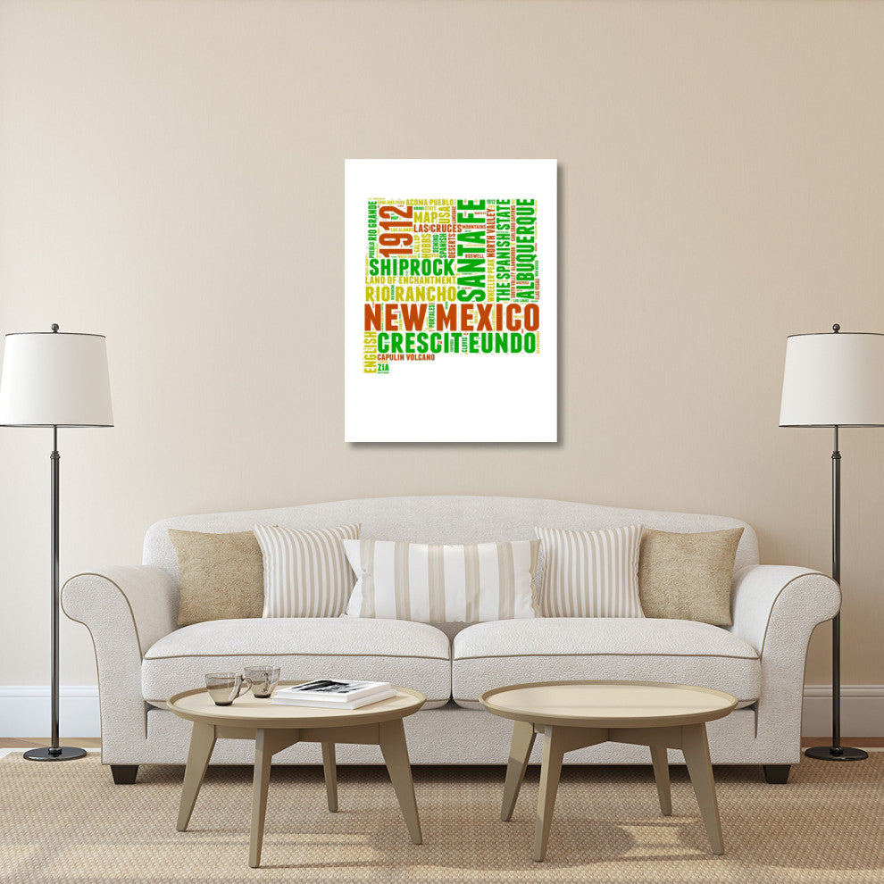"New Mexico Word Cloud Map" Fine Art Print