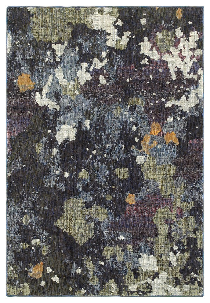 Oriental Weavers Evolution Navy/ Green Abstract Indoor Area Rug 2'3"X8'