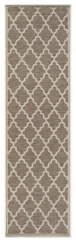 Couristan Monaco Ocean Port Indoor/Outdoor Runner Rug, Taupe-Sand, 2'3"x11'9"
