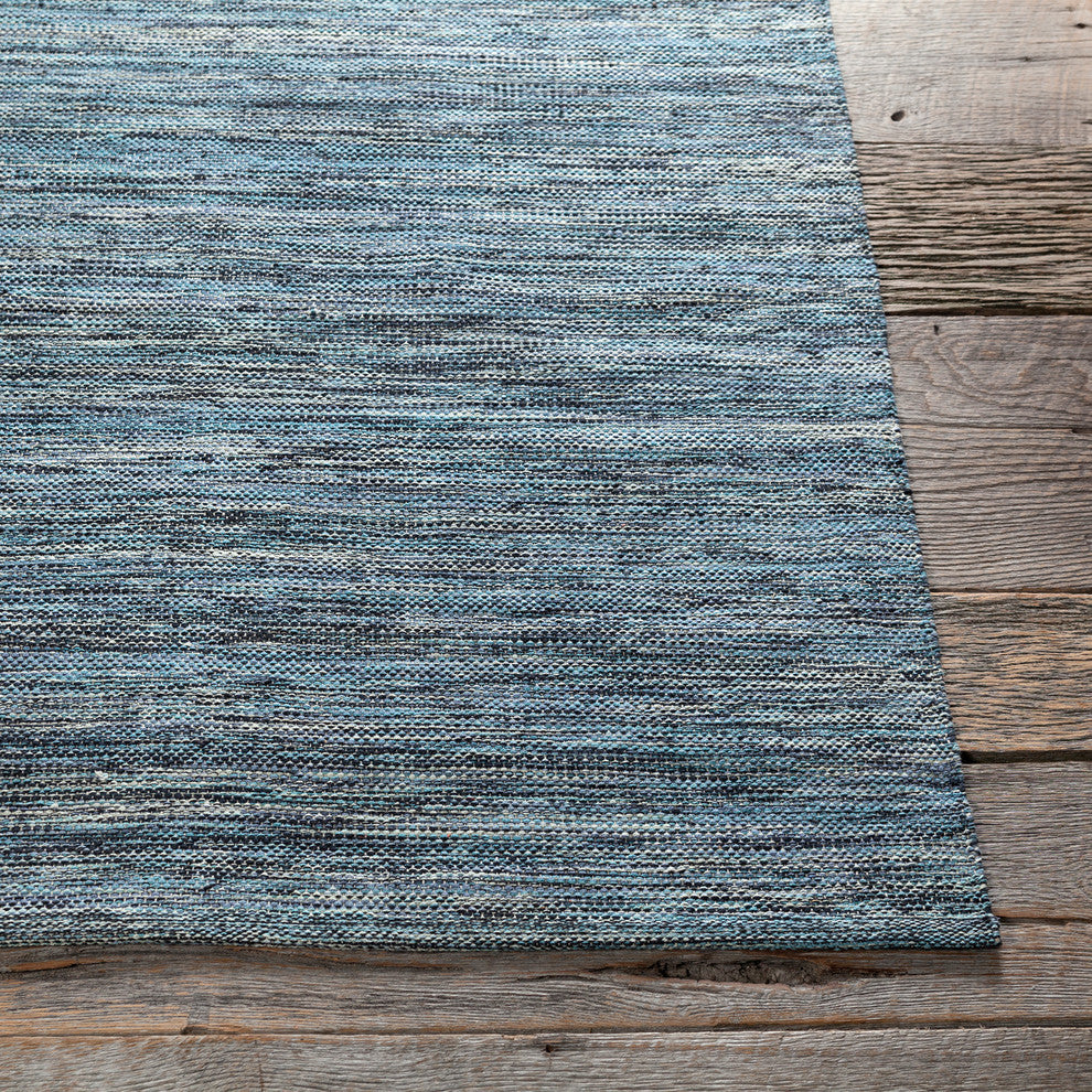 India Contemporary Area Rug, Blue, 2'x3' Rectangle