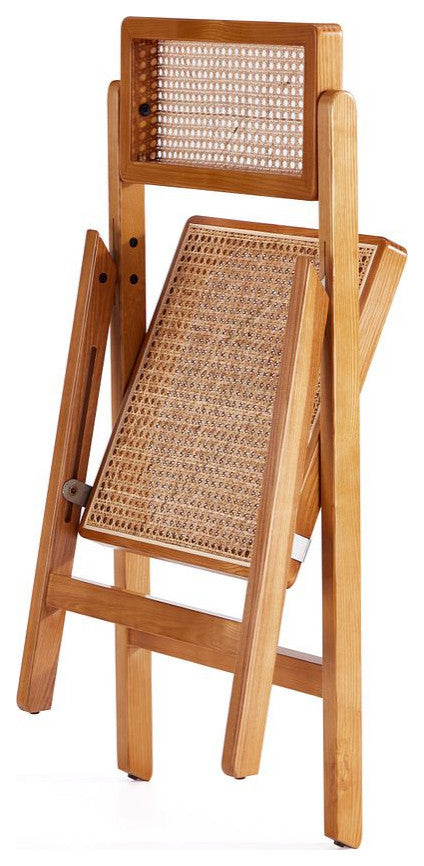 Manhattan Comfort Pullman Dining Folding Chair, Nature, Set of 2