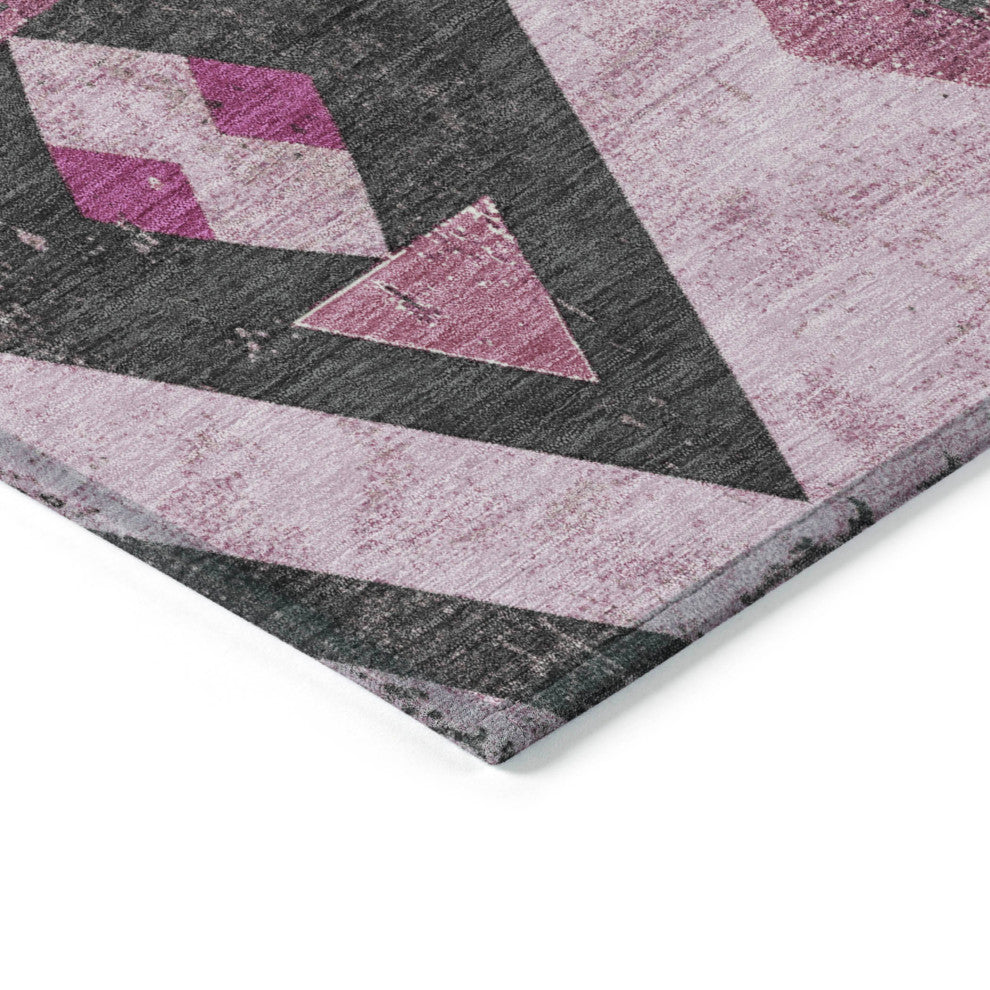 Machine Washable Indoor/Outdoor Chantille ACN1882 Pink 10' x 14' Rug