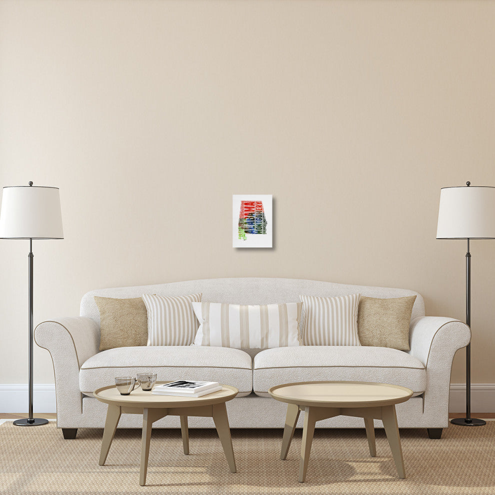 "Alabama Watercolor Word Cloud" Fine Art Print