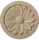 5"W x 5"H x 3/4"P Bedford Rosette, Rubberwood