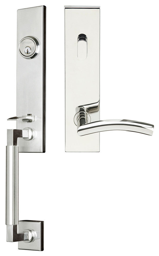 Brussels Lever, Tubular Entry Handleset, LHR, Polished Stainless Steel