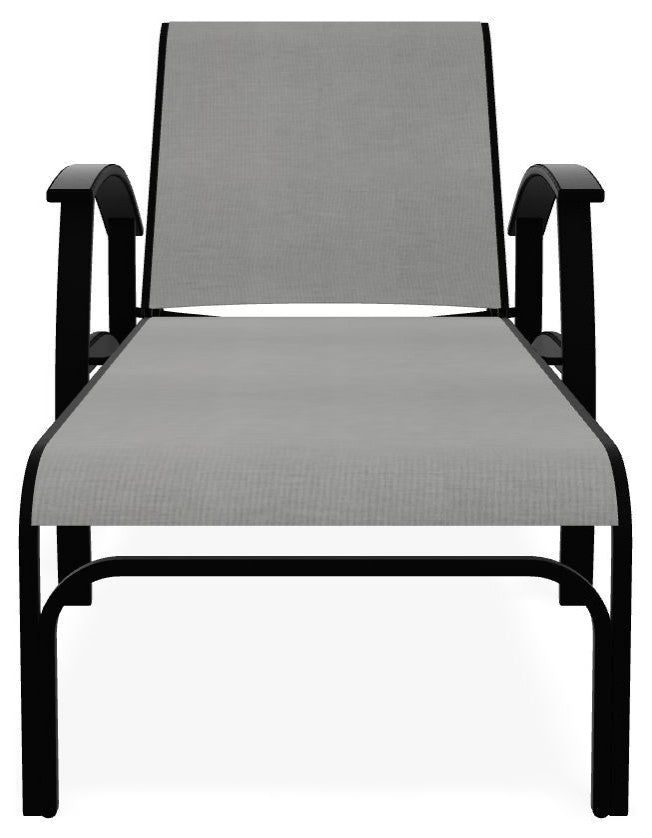 Belle Isle Sling 4-Position Outdoor Chaise Lounge, Alloy/Black