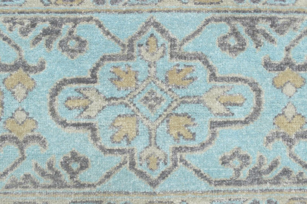 Yousafi Ayaz Gray/Light Blue Rug, 6'2x8'8