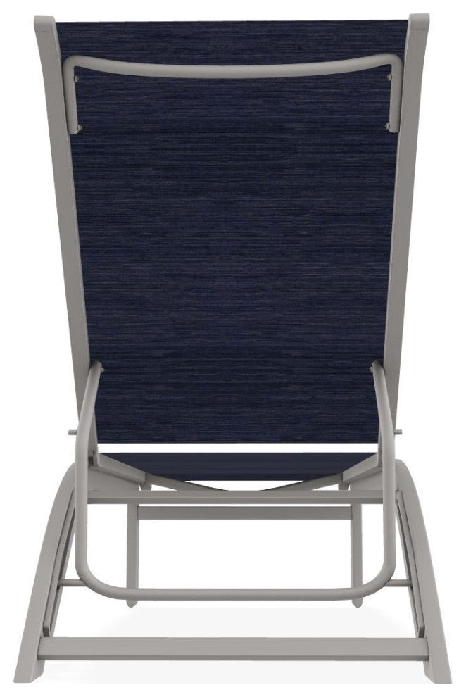 Kendall Sling Stackable Outdoor Chaise Lounge, Collect Indigo/Warm Gray