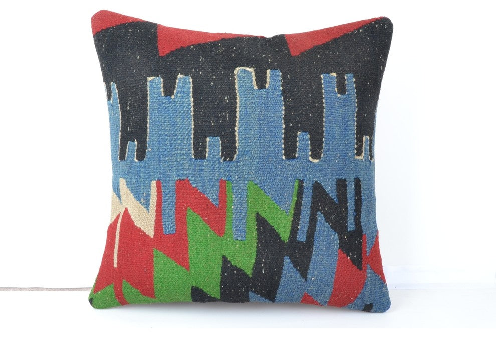 Bold Geometric Kilim Pillow Cover
