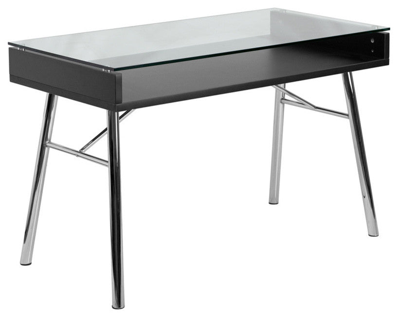 Glass Computer Desk, Flannery, Small