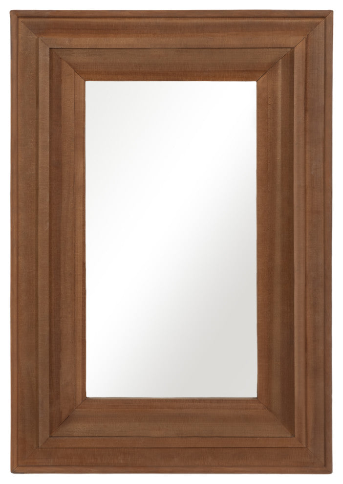 Wood Frame 24x36" Wall Mirror, Brown