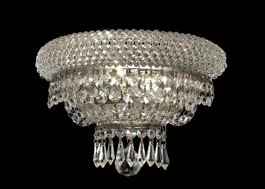 Elegant Primo Wall Sconce, Chrome Finish With Royal Cut Crystal