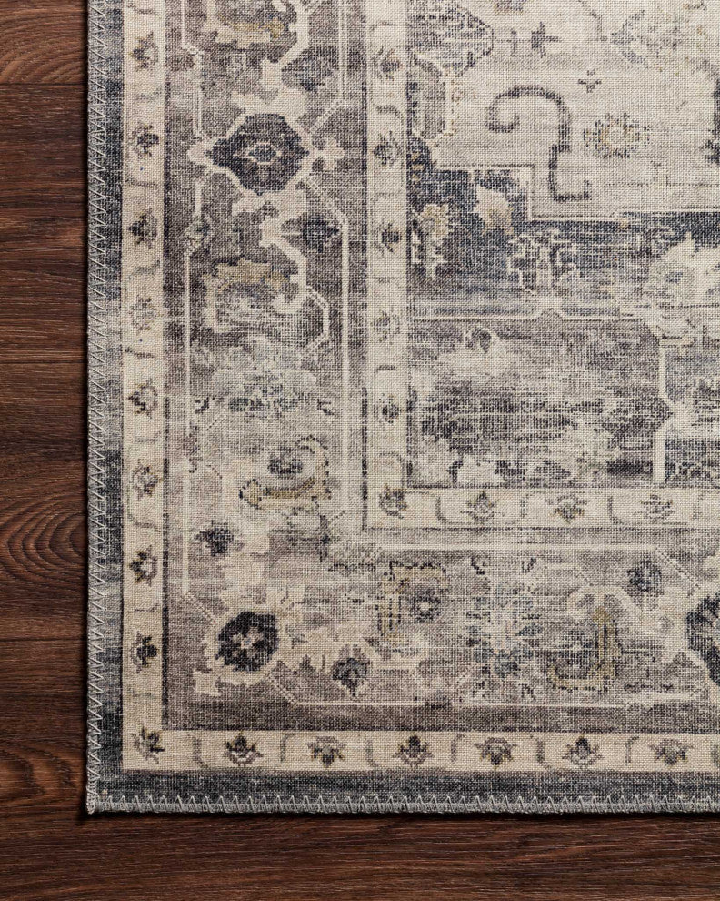 Loloi II Hathaway Printed Steel / Ivory Area Rug, 2'-6" X 7'-6"