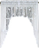 Songbird White Lace Kitchen Curtain, 56"x38" Swag Pair