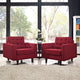Modern Contemporary Living Room Armchair Set of 2 Red