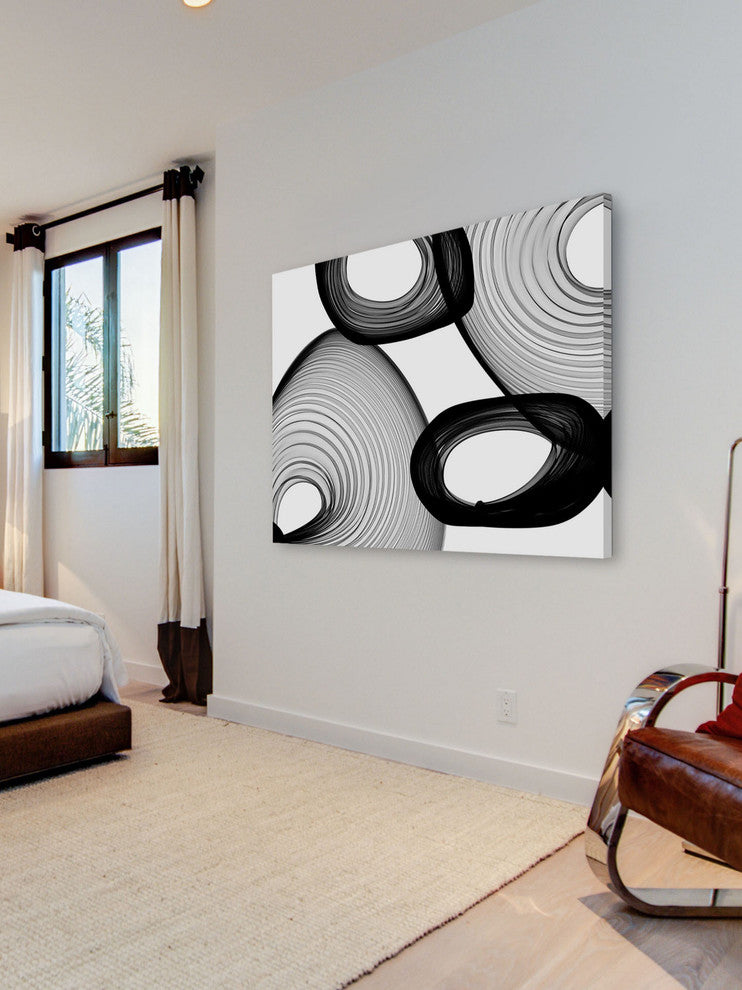 "Abstract Black and White 21-58-07" Print on Canvas by Irena Orlov
