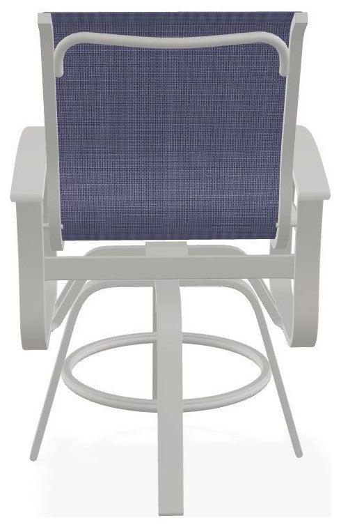 Belle Isle Sling Balcony Height Outdoor Swivel Chair, Breeze/Snow
