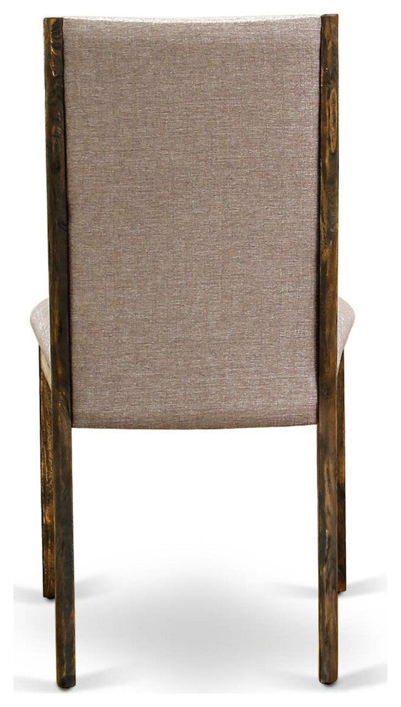 Lancy Parson Chair, Distressed Jacobean Leg, Dark Khaki Fabric Color - Set Of 2