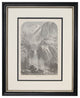 Original Vintage 1872 Yosemite Falls Print Framed