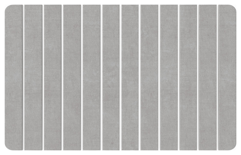 CastelloUSA Diatomite Quick-Dry Stone Bath Mat, 34"x21" , Large, Gray