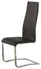 Black Faux Leather Dining Chairs With Chrome Legs, Set of 4