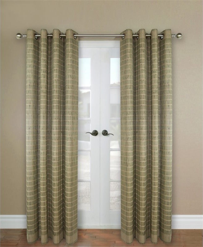 Versailles Bamboo Wood Curtain Panel With Grommets, 48"x84" Driftwood