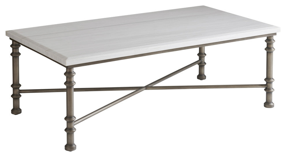 Flagler Rectangular Marble Top Cocktail Table