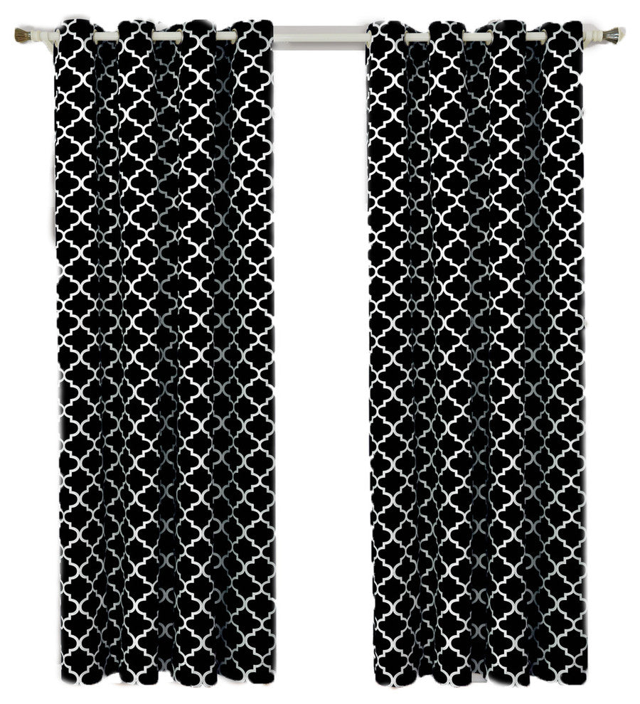 Meridian Room Darkening Grommet Panels, 2PC, Black, 104"x63"