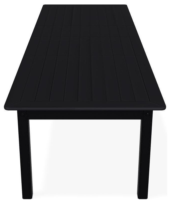 42" x 120" Extendable Outdoor Dining Table with Umbrella Hole, Black