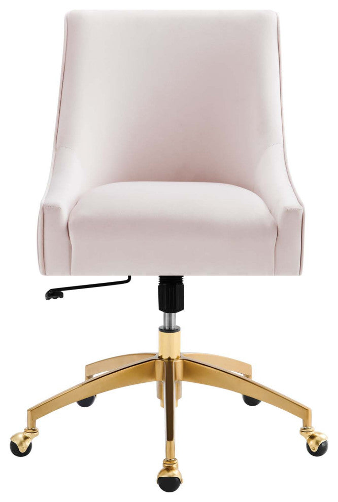 Discern Performance Velvet Office Chair, Pink