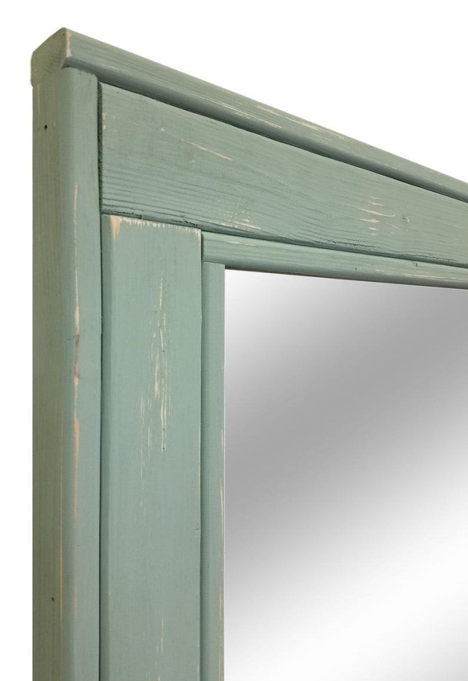 Herringbone Vanity Mirror, Avocado Green, 42"x30", Horizontal