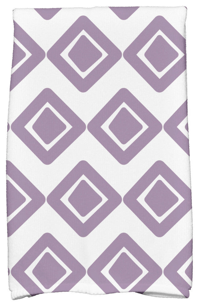18x30" Diamond Jive 1 Geometric Print Hand Towels, Purple