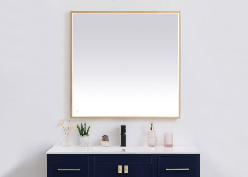 Modern Brass Led Mirror
