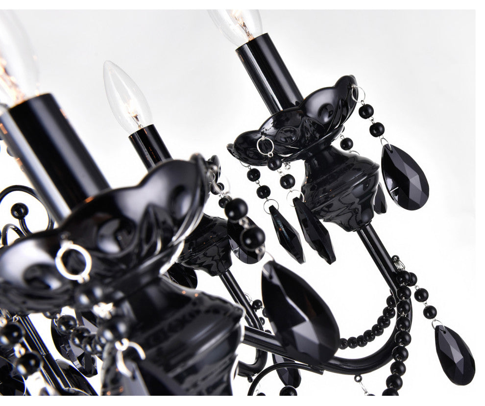 Keen 6 Light Up Chandelier With Black Finish
