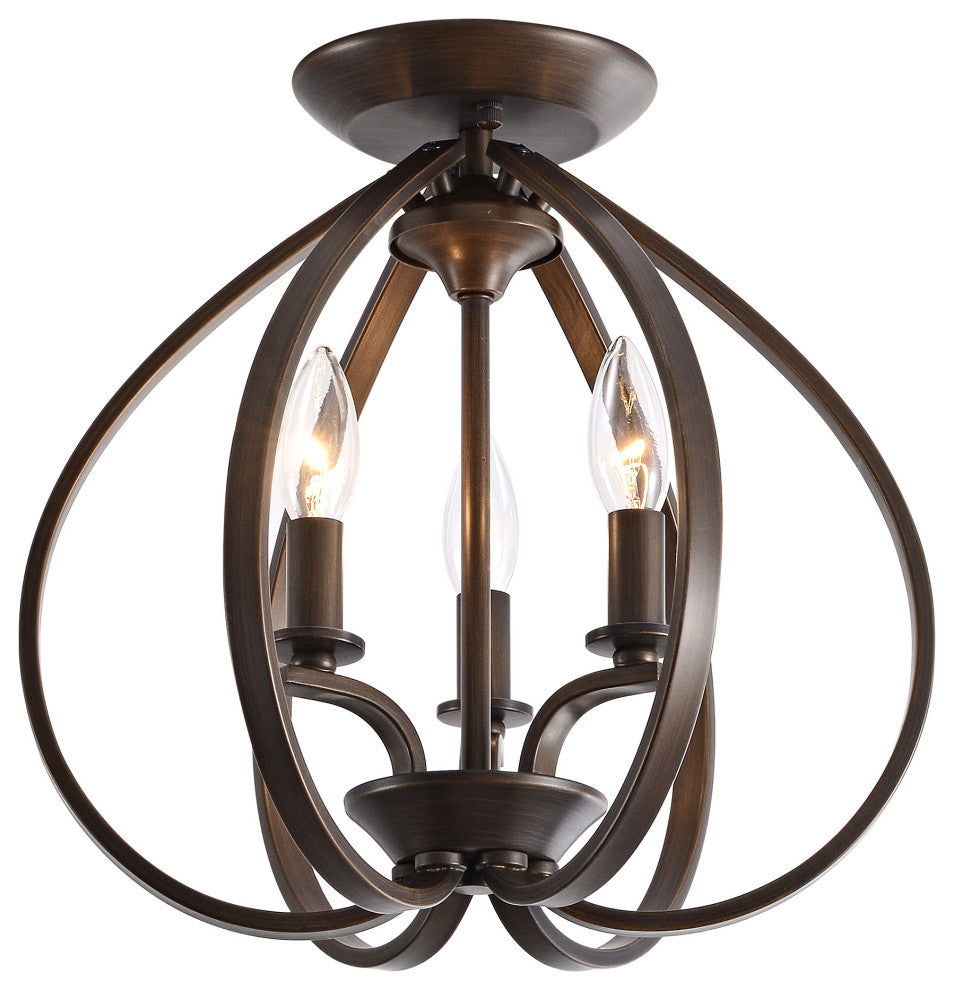 Mabel 3-light Contemporary Flush Mount Chandelier Bronze