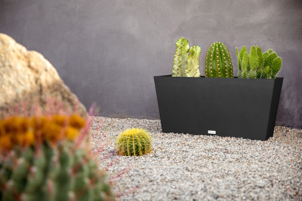 Midori Trough Planter, Black, 31 Inch, 1 Pack