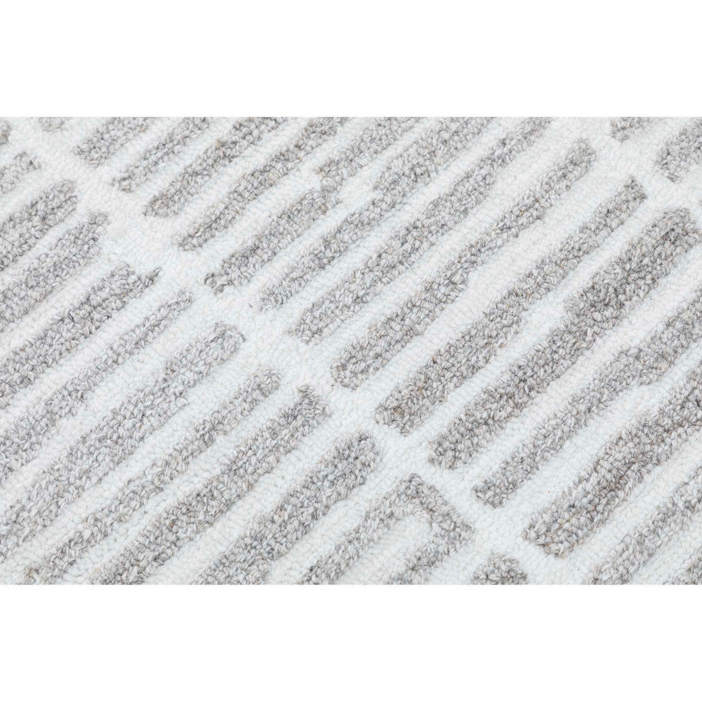 Shelf Grid Lines Area Rug, Brown, 2'6"x8'