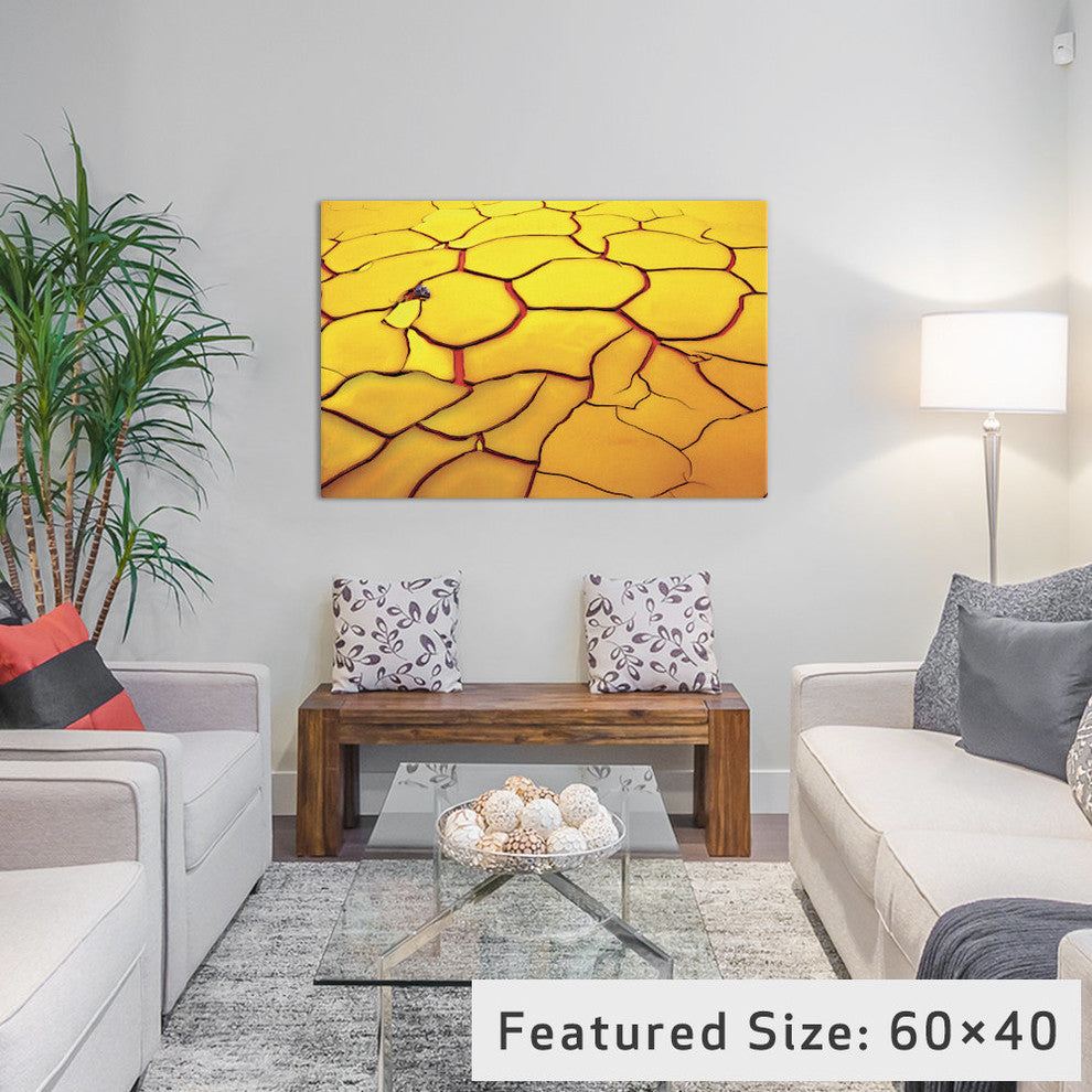 "Yellow Ground Red Heart" by E. de Juan, 18x12x1.5