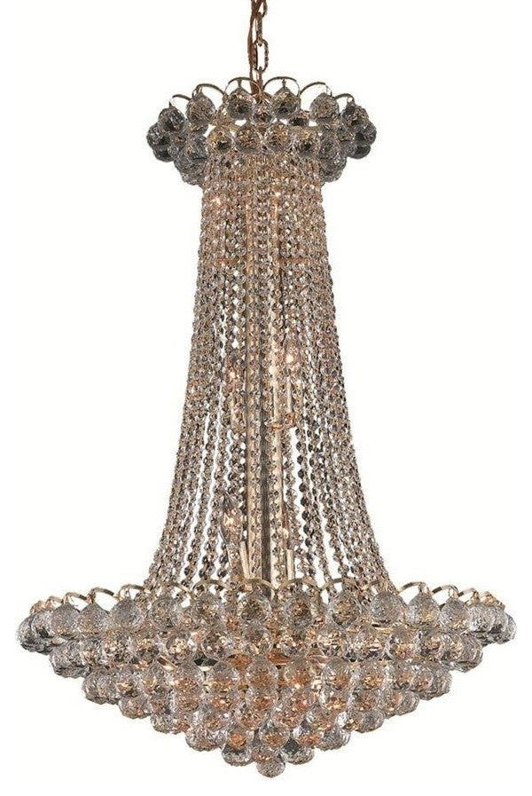 Elegant Godiva Dining Room Light, Gold Finish With Royal Cut Crystal