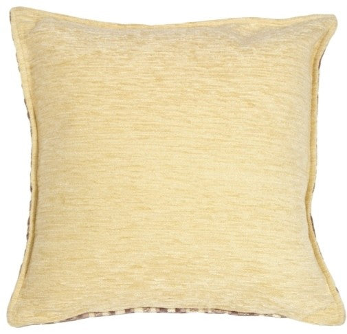 Pillow Decor - Mauve and Cream Chenille Blocks Throw Pillow